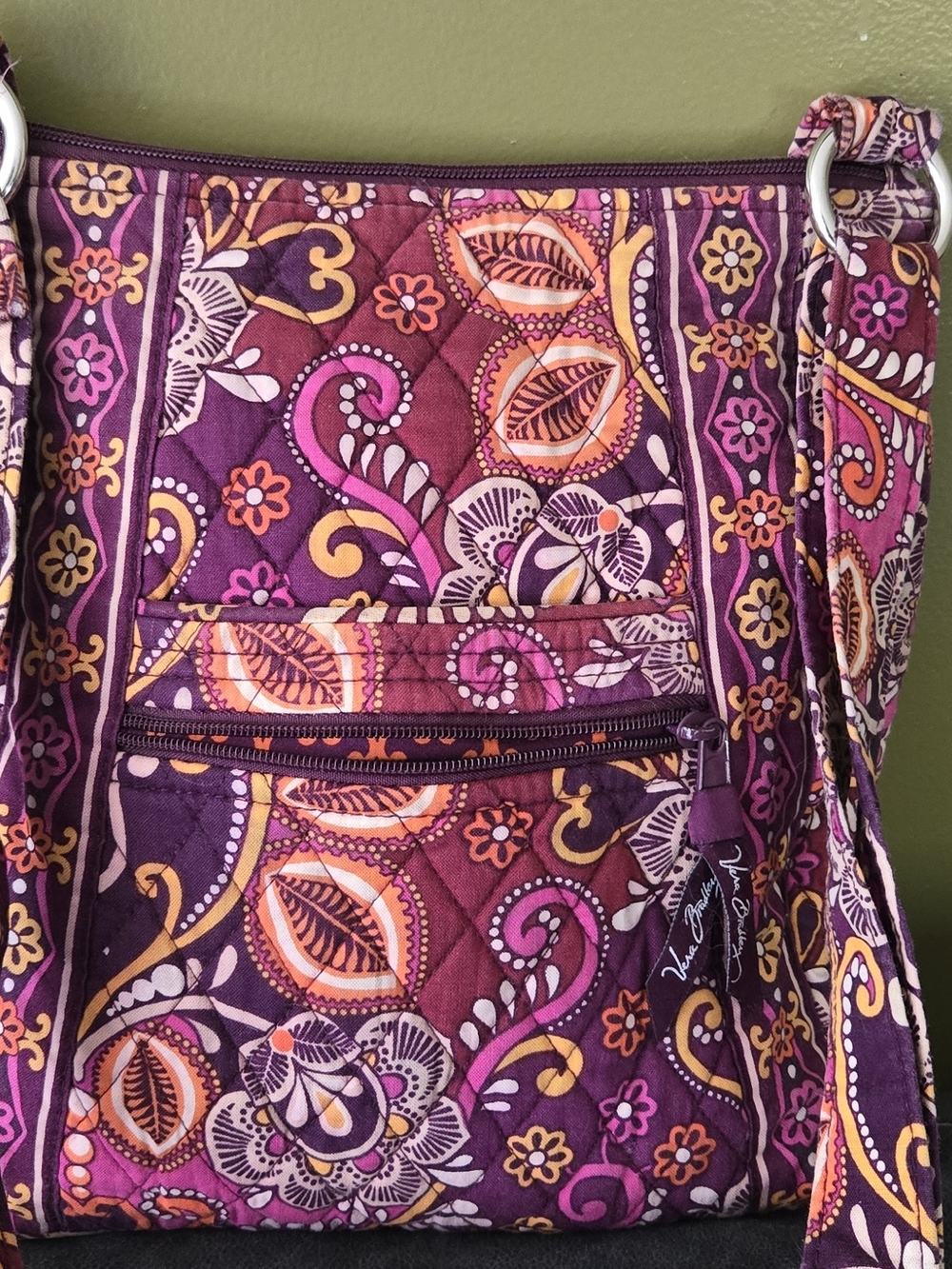 Vera Bradley Quilted Purple Paisley Crossbody Bag